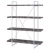 Grimma 63-inch 4-shelf Bookshelf Rustic Grey and Chrome