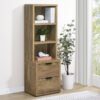 Westpark 3-shelf Bookcase USB and Lockable Drawer Mango