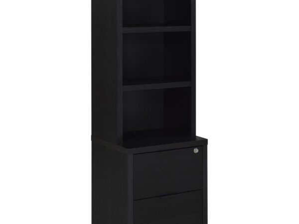 Westpark 3-shelf Bookcase USB and Lockable Drawer Black
