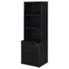 Westpark 3-shelf Bookcase USB and Lockable Drawer Black