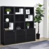 Westpark 3-shelf Bookcase USB and Lockable Drawer Black