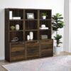 Westpark 3-shelf Bookcase USB and Lockable Drawer Dark Pine