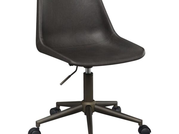 Carnell Upholstered Adjustable Home Office Desk Chair Brown