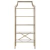 Serena 70-inch 5-shelf Glass Bookshelf Gold