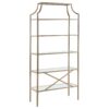 Serena 70-inch 5-shelf Glass Bookshelf Gold