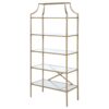 Serena 70-inch 5-shelf Glass Bookshelf Gold