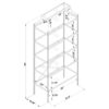 Serena 70-inch 5-shelf Glass Bookshelf Gold