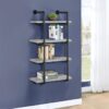 Elmcrest 24-inch 4-shelf Wall Bookshelf Grey Driftwood