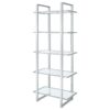 Hartford 79-inch 5-shelf Glass Bookshelf Chrome