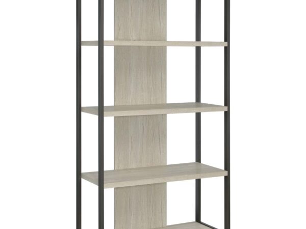 Loomis 72-inch 4-shelf Bookshelf Whitewashed Grey