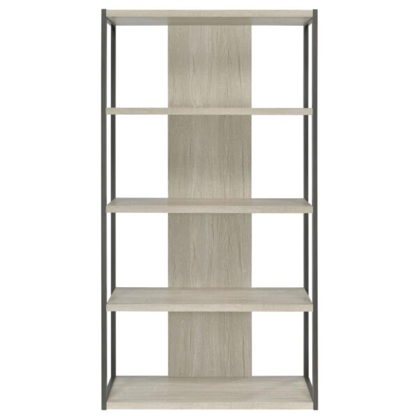 Loomis 72-inch 4-shelf Bookshelf Whitewashed Grey