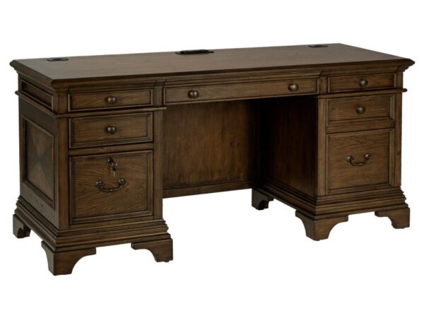 Hartshill 66-inch 5-drawer Credenza Office Desk Burnish Oak