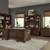 Hartshill 66-inch 5-drawer Credenza with Hutch Burnished Oak