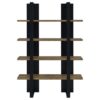 Danbrook 71-inch 4-shelf Bookshelf Black and Aged Walnut