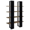 Danbrook 71-inch 4-shelf Bookshelf Black and Aged Walnut