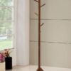 Devlin 6 Hook Freestanding Wood Coat Rack Hat Hanger Walnut
