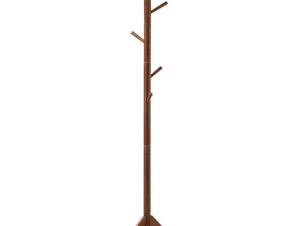 Devlin 6 Hook Freestanding Wood Coat Rack Hat Hanger Walnut