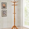 Achelle 11 Hook Freestanding Coat Rack Hanger Golden Brown