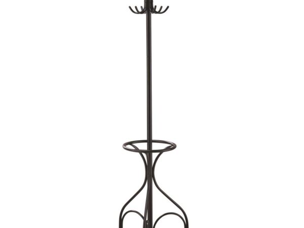 Kiefer 12 Hook Freestanding Metal Coat Rack Hat Hanger Black