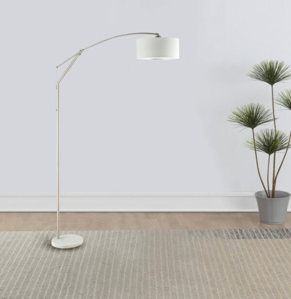 Moniz 81-inch Drum Shade Arc Adjustable Floor Lamp Chrome