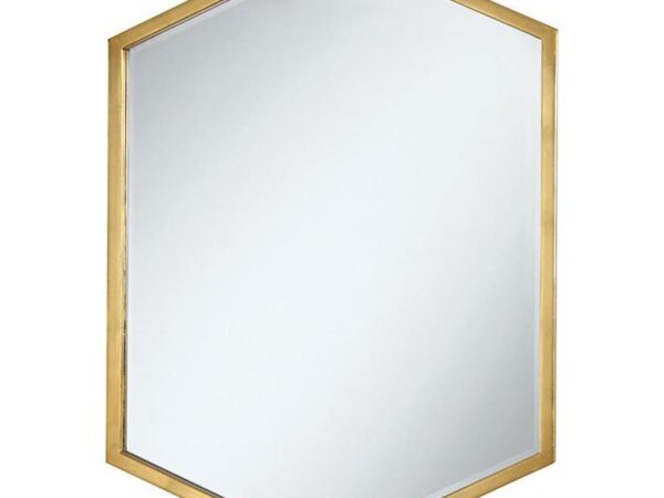 Bledel 24 x 34 Inch Hexagonal Wall Mirror Gold