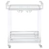 Jefferson 2-tier Glass Shelf Acrylic Bar Cart Chrome