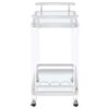 Jefferson 2-tier Glass Shelf Acrylic Bar Cart Chrome