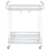 Jefferson 2-tier Glass Shelf Acrylic Bar Cart Chrome