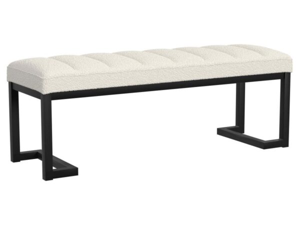 Mesa Boucle Upholstered Tufted Accent Bench Vanilla
