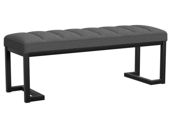 Mesa Boucle Upholstered Tufted Accent Bench Charcoal