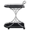 Elfman 2-tier Glass Shelf Metal Bar Cart Black and Chrome
