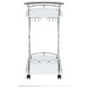 Elfman 2-tier Glass Shelf Metal Bar Cart White and Chrome