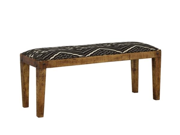 Lamont Fabric Upholstered Accent Bench Black and Natural