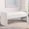 Peoria Velvet Upholstered Accent Bench Ivory