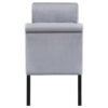Farrah Velvet Upholstered Rolled Arm Storage Bench Silver