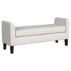 Rex Fabric Upholstered Accent Bench with Armrests Vanilla