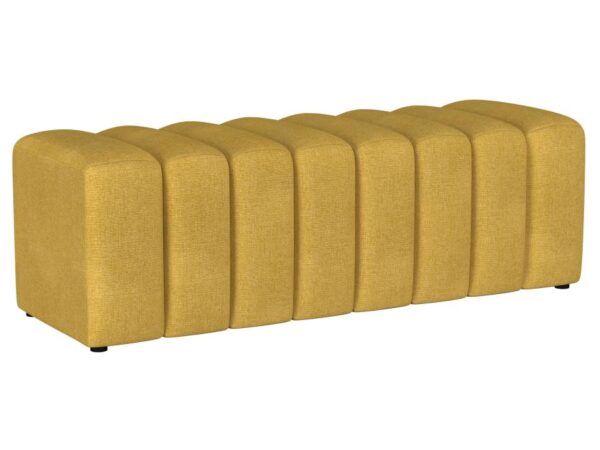 Summer Fabric Upholstered Tufted Accent Bench Mustard Yellow