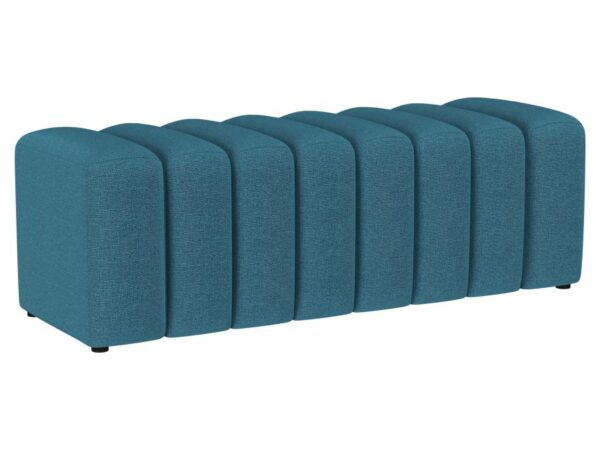Summer Fabric Upholstered Tufted Accent Bench Peacock Blue