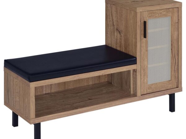 Teller 1-door Entryway Shoe Storage Bench Natural Oak