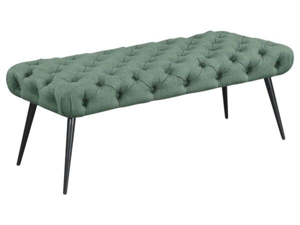 Ella Upholstered Tufted Bench Metal Legs Teal