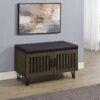 Brixton 2-door Padded Entryway Shoe Storage Bench Smoked Oak