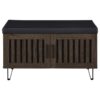 Brixton 2-door Padded Entryway Shoe Storage Bench Smoked Oak