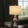 Brie 28-inch Drum Shade Urn Table Lamp Antique Gold
