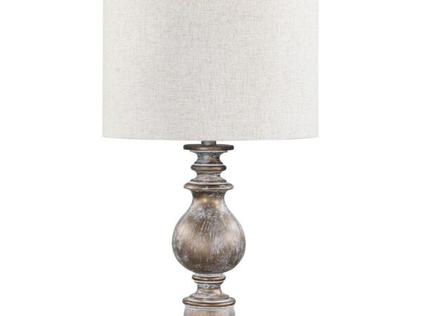 Brie 28-inch Drum Shade Urn Table Lamp Antique Gold