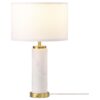 Lucius 25-inch Drum Shade Marble Body Table Lamp White