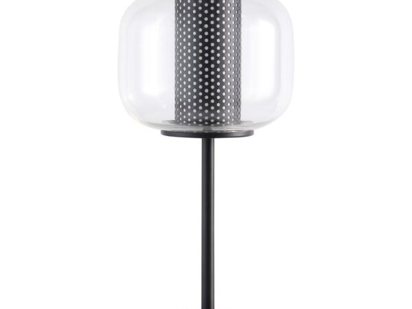 Ingrid 22-inch Glass Shade Bedside Table Lamp Black