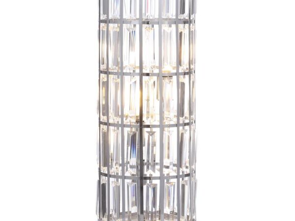 Wanda 20-inch Crystal Shade Bedside Table Lamp Silver