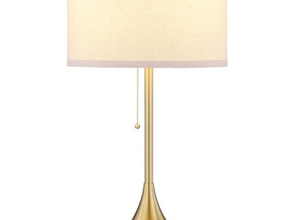 Elmira 24-inch Drum Shade Metal Table Lamp Gold