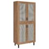 Teller 80-inch 4-door Tall Shoe Storage Cabinet Natural Oak