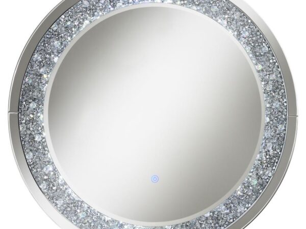 Lixue 32 x 32 Inch Round Wall Mirror LED Lighting Silver